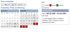 Availability Calendar / Online Booking System